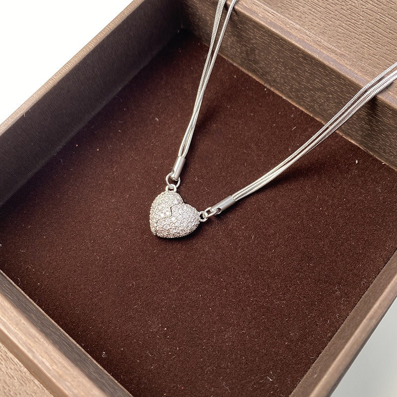 Creative Magnetic Heart Embrace Necklace