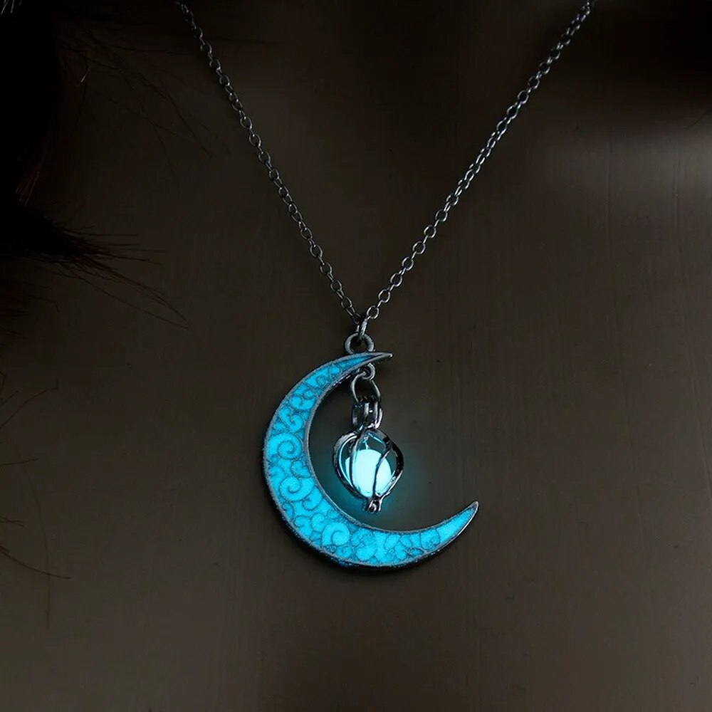 Cage Moon Star Planet Necklaces (Glow in Dark)