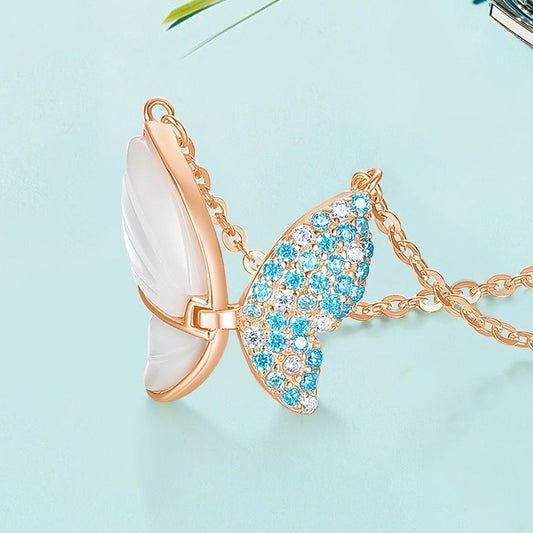 Fantasy Diamond Shell Butterfly Necklaces