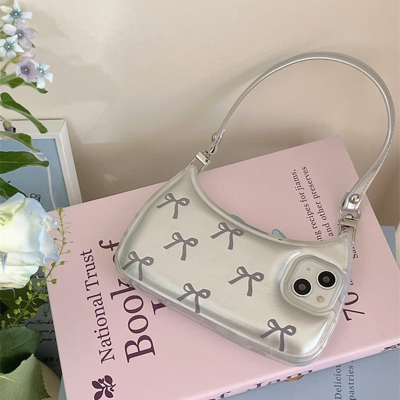 [Premium Exclusive] Silver Ribbon Handbag Case