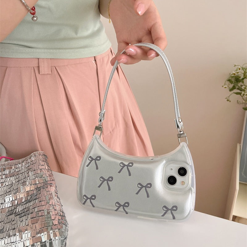 [Premium Exclusive] Silver Ribbon Handbag Case