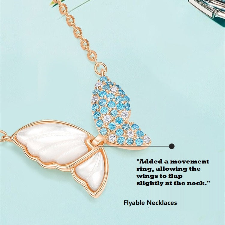 Fantasy Diamond Shell Butterfly Necklaces