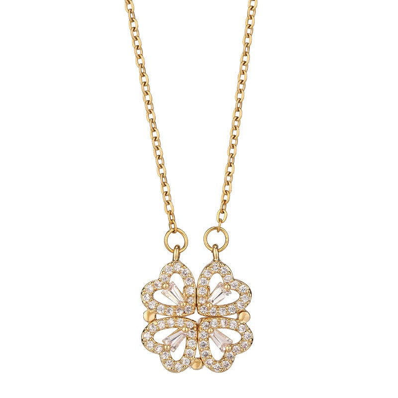 Dual-Wear Heart-to-Heart Clover Necklace