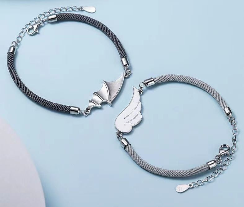 Angel Wing vs. Dragon Wing Couple Bracelets