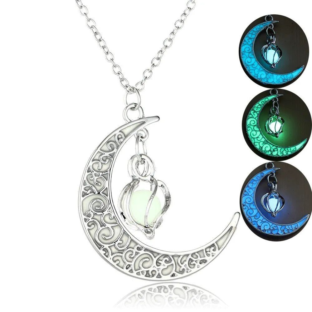 Cage Moon Star Planet Necklaces (Glow in Dark)