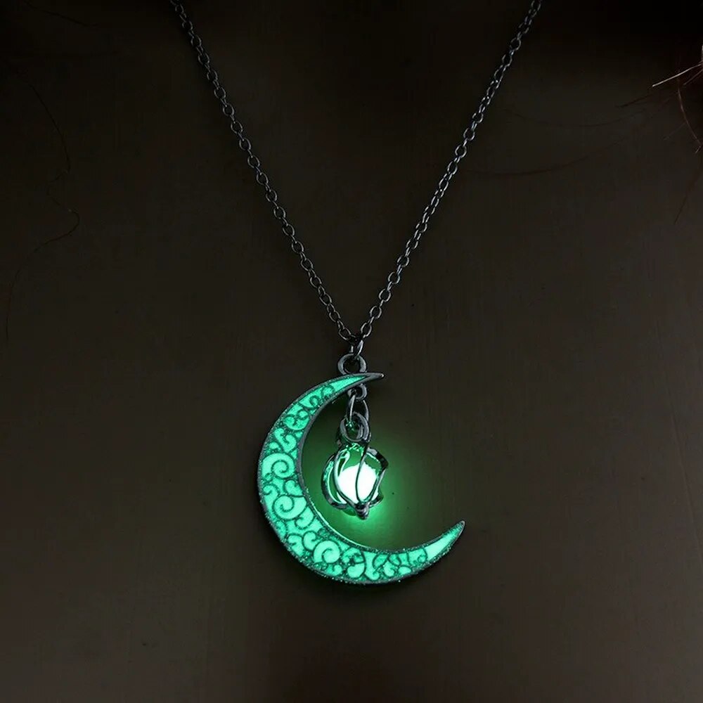 Cage Moon Star Planet Necklaces (Glow in Dark)