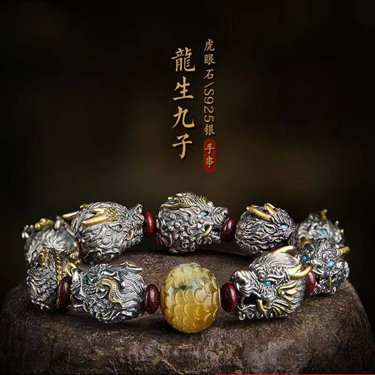 "The 9 Sons of The Dragon" S925 Bracelet